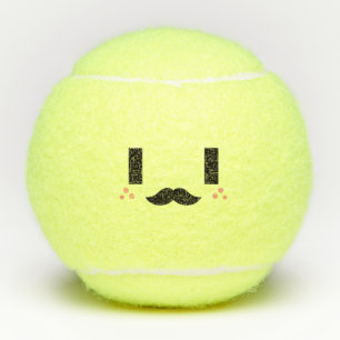 De heer Kawaii Cute glimlacht Emoticon Emoji Face Tennisballen