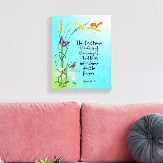 De Heer kent de dagen van de rechtop Canvas Afdruk (Insitu (Woonkamer))