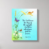 De Heer kent de dagen van de rechtop Canvas Afdruk (Voorkant)