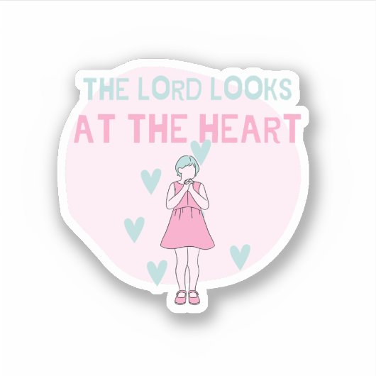 De HEER kijkt naar het HART Sticker (Voorkant)