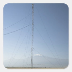 De heer Kilimanjaro op de achtergrond. Vierkante Sticker