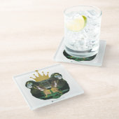 DE HEER "KING" TOAD FROSTED GLASS VERSIE 22 GLAZEN ONDERZETTER (Schuin)