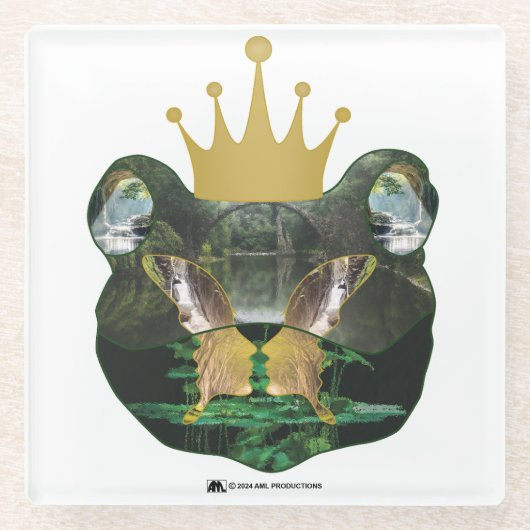 DE HEER "KING" TOAD FROSTED GLASS VERSIE 22 GLAZEN ONDERZETTER (Voorkant)