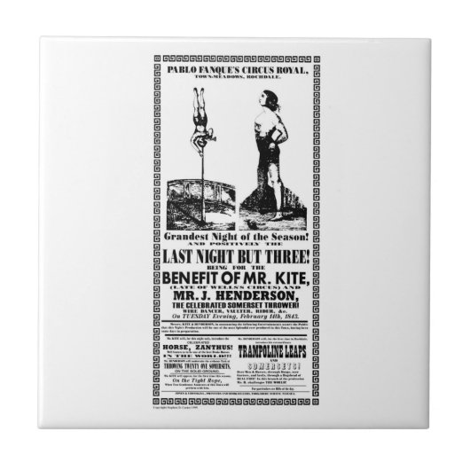 de heer Kite Poster over een tegel Tegeltje (Voorkant)