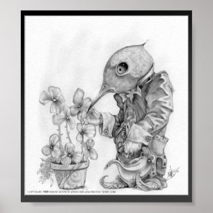 de heer Kiwi Hummingbird Gardener Poster