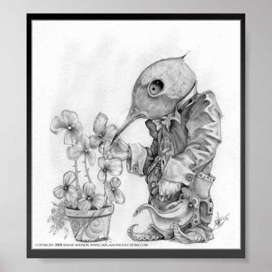 de heer Kiwi Hummingbird Gardener Poster (Voorkant)