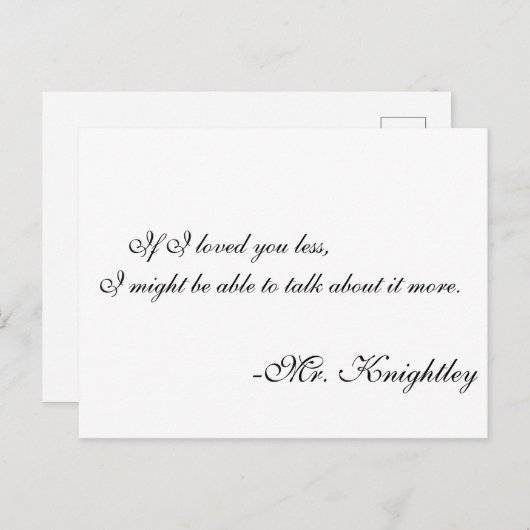 de heer Knightly Briefkaart (Voorkant / Achterkant)