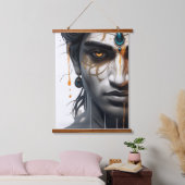 De heer Krishna is AI-gedrukt Hangend Wandkleed (Slaapkamer)