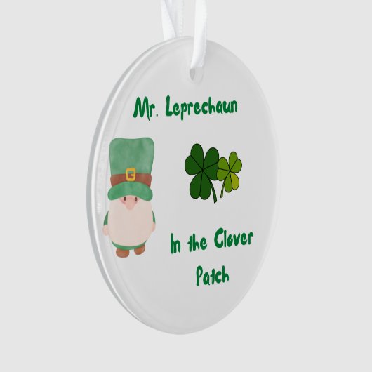 De heer Leprechaun in de klap op een Ornament (voorkant)