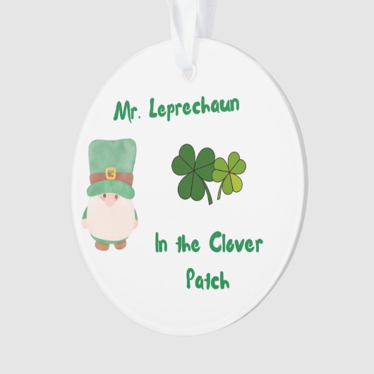 De heer Leprechaun in de klap op een Ornament (voorkant)