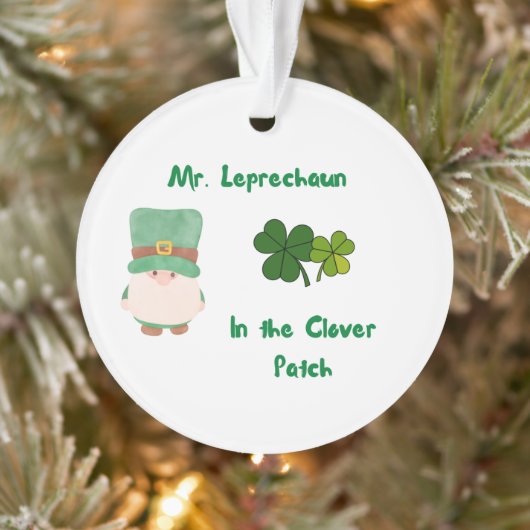 De heer Leprechaun in de klap op een Ornament (Boom)