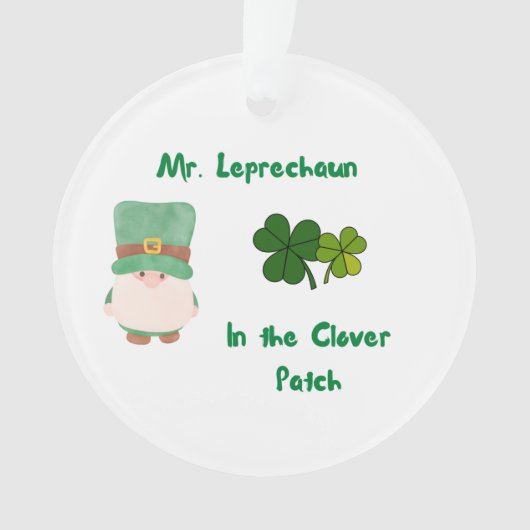 De heer Leprechaun in de klap op een Ornament (voorkant)