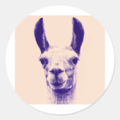 de heer Llama Ronde Sticker (Voorkant)