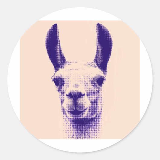 de heer Llama Ronde Sticker (Voorkant)