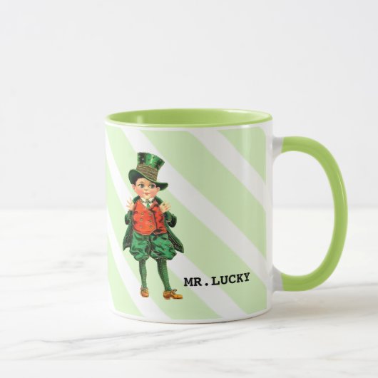 de heer Lucky | Douanenaam St. Patrick's Day Gift Mok (Rechts)