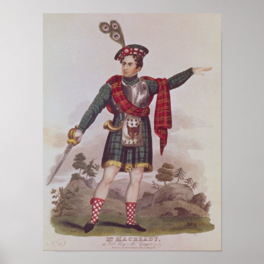 De heer Macready in de rol van Rob Roy Macgregor Poster (Voorkant)