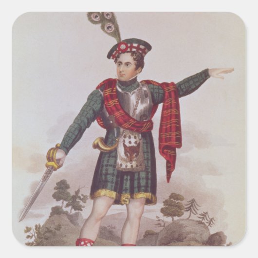 De heer Macready in de rol van Rob Roy Macgregor Vierkante Sticker (Voorkant)