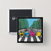 de heer Mannen Abbey Road Walkers Vierkante Button 5,1 Cm (Voorkant /achterkant)