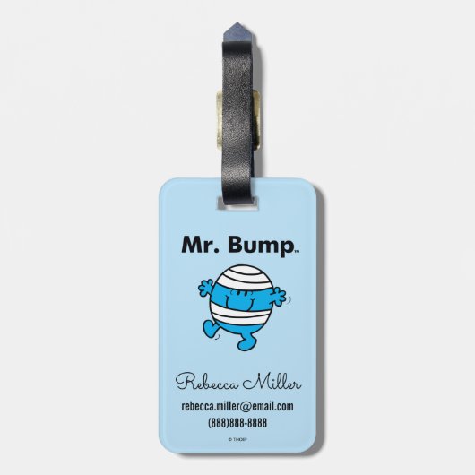 de heer Mannen | De heer Bump is een Clutz Bagagelabel (Achterkant verticaal)