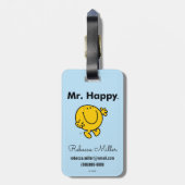 de heer Mannen | De heer Happy is altijd blij Bagagelabel (Achterkant verticaal)
