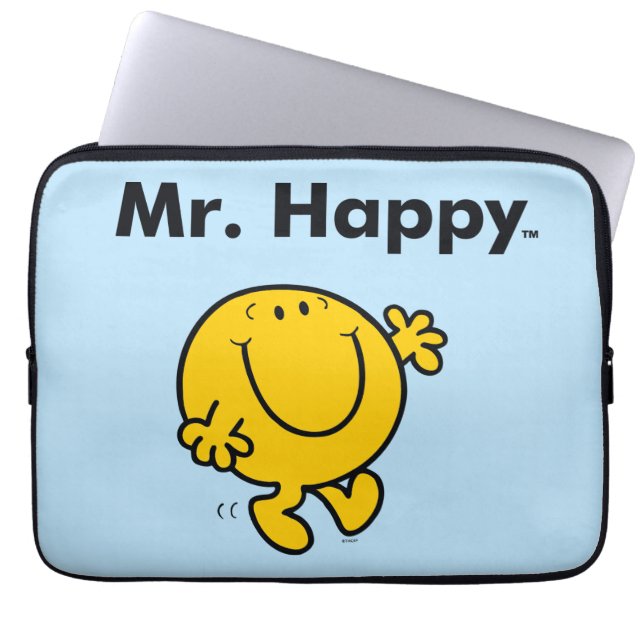 de heer Mannen | De heer Happy is altijd blij Laptop Sleeve (Voorkant)