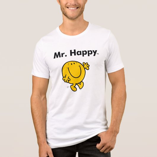 de heer Mannen | De heer Happy is altijd blij Tri-Blend Shirt (Voorkant)