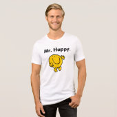 de heer Mannen | De heer Happy is altijd blij Tri-Blend Shirt (Voorkant volledig)