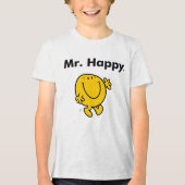 de heer Mannen | De heer Happy is altijd blij Tri-Blend Shirt (Voorkant)