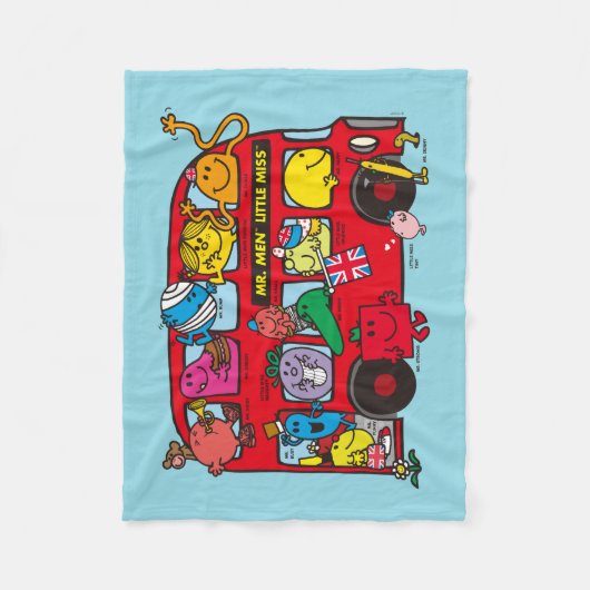 De heer Mannen & Miss Crowded Bus Fleece Deken (Voorkant)