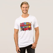 De heer Mannen & Miss Crowded Bus Tri-Blend Shirt (Voorkant volledig)
