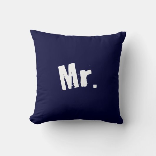 de heer marine Blue Pillow Kussen (Voorkant)