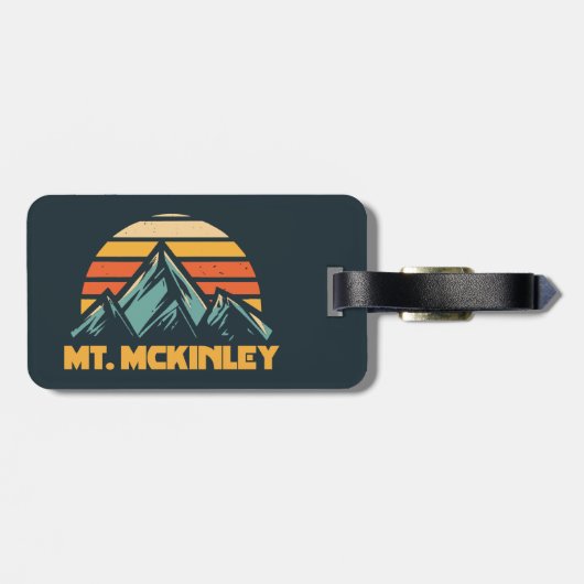 De heer McKinley Alaska Retro Turquoise Bagagelabel (Achterkant horizontaal)