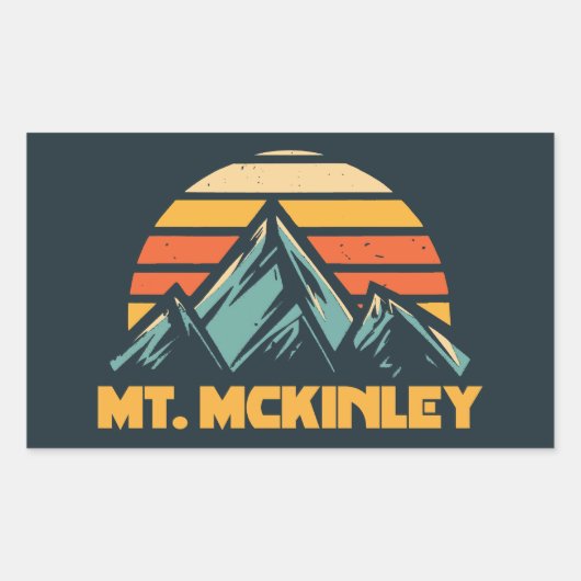 De heer McKinley Alaska Retro Turquoise Rechthoekige Sticker (Voorkant)