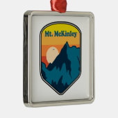 De heer McKinley Alaska Sunrise Metalen Ornament (Rechts)
