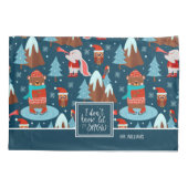 De heer & mevrouw Achternaam laat het sneeuwblauw- Kussensloop (Achterkant-Links)