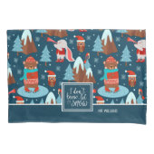 De heer & mevrouw Achternaam laat het sneeuwblauw- Kussensloop (Voorkant-Links)