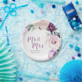 De heer & mevrouw Blooming botanische paarse bruil Papieren Bordje (Feest)