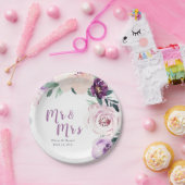 De heer & mevrouw Blooming botanische paarse bruil Papieren Bordje (Feest)