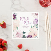 De heer & mevrouw Blooming botanische paarse bruil Servet (Insitu)