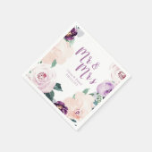 De heer & mevrouw Blooming botanische paarse bruil Servet (Hoek)