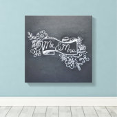 de heer & mevrouw chalkboard art canvas (Insitu (Houten vloer))