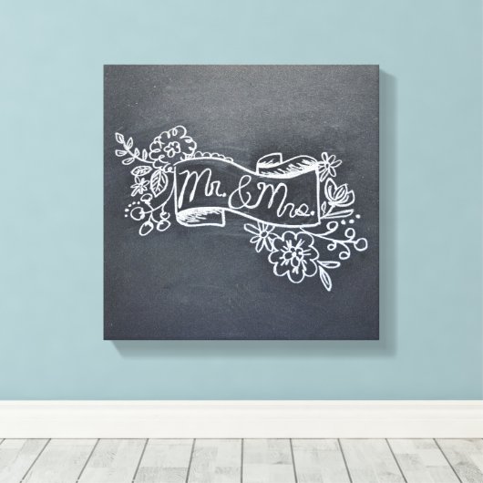 de heer & mevrouw chalkboard art canvas (Insitu (Houten vloer))