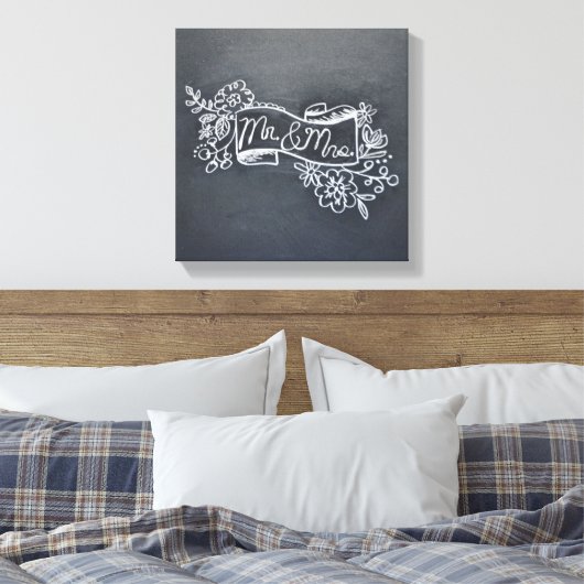de heer & mevrouw chalkboard art canvas (Insitu (Slaapkamer))