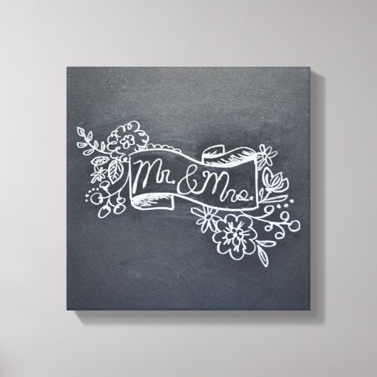 de heer & mevrouw chalkboard art canvas afdruk (Voorkant)