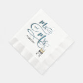 De heer & mevrouw champagne toast servet (Hoek)