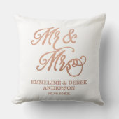 de heer & mevrouw Faux Copper | Aangepaste namen e Kussen (Voorkant)