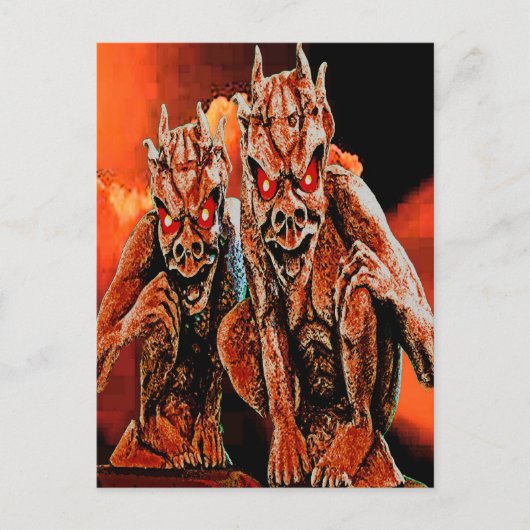 DE HEER & MEVROUW GARGOYLE BRIEFKAART (Voorkant)