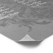 De heer & mevrouw Gray Damask Seating Chart Poster (Hoek)