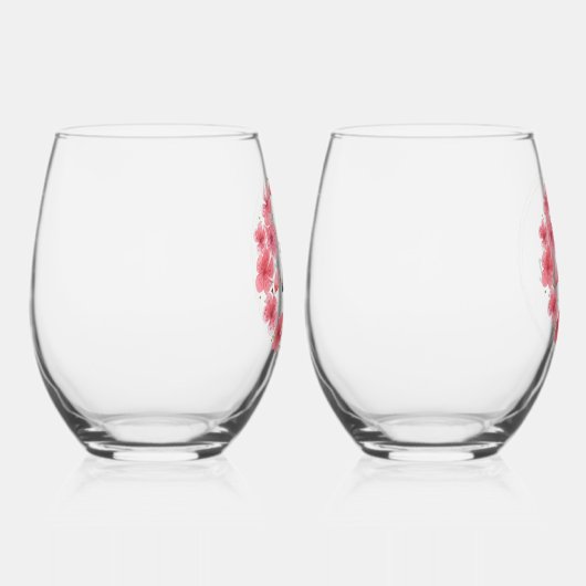 De heer & mevrouw Hand Geschilderde Print Wijnglas Zonder Voet (Rechts)