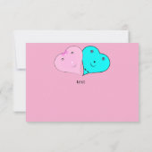 de heer & mevrouw hearts bedankkaart (Achterkant)